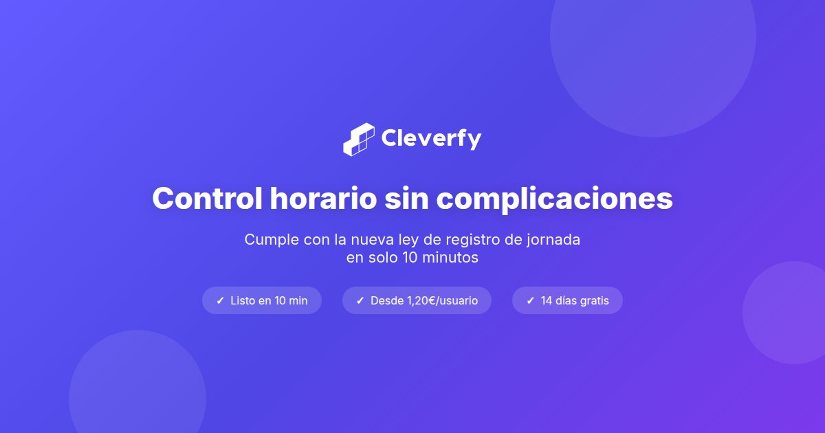 Cleverfy — Control horario sin complicaciones
